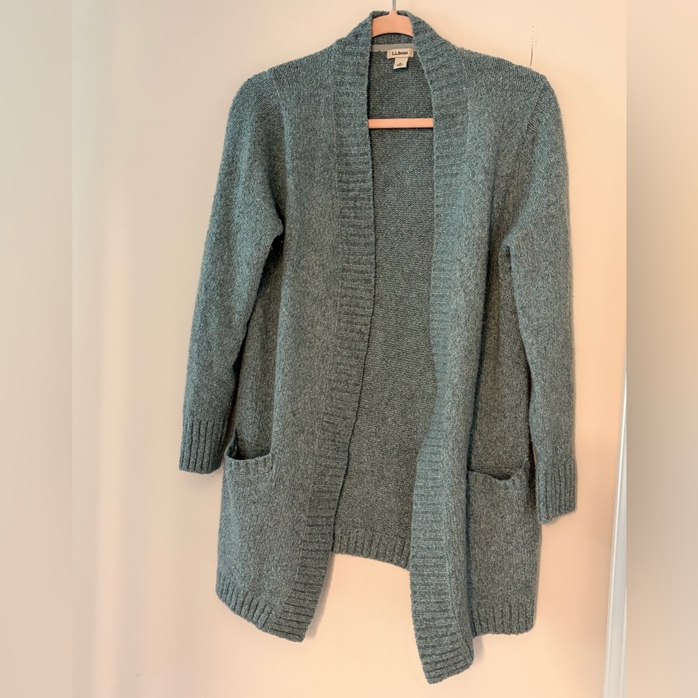 L.L. Bean Women's Open-Front Blue Cardigan